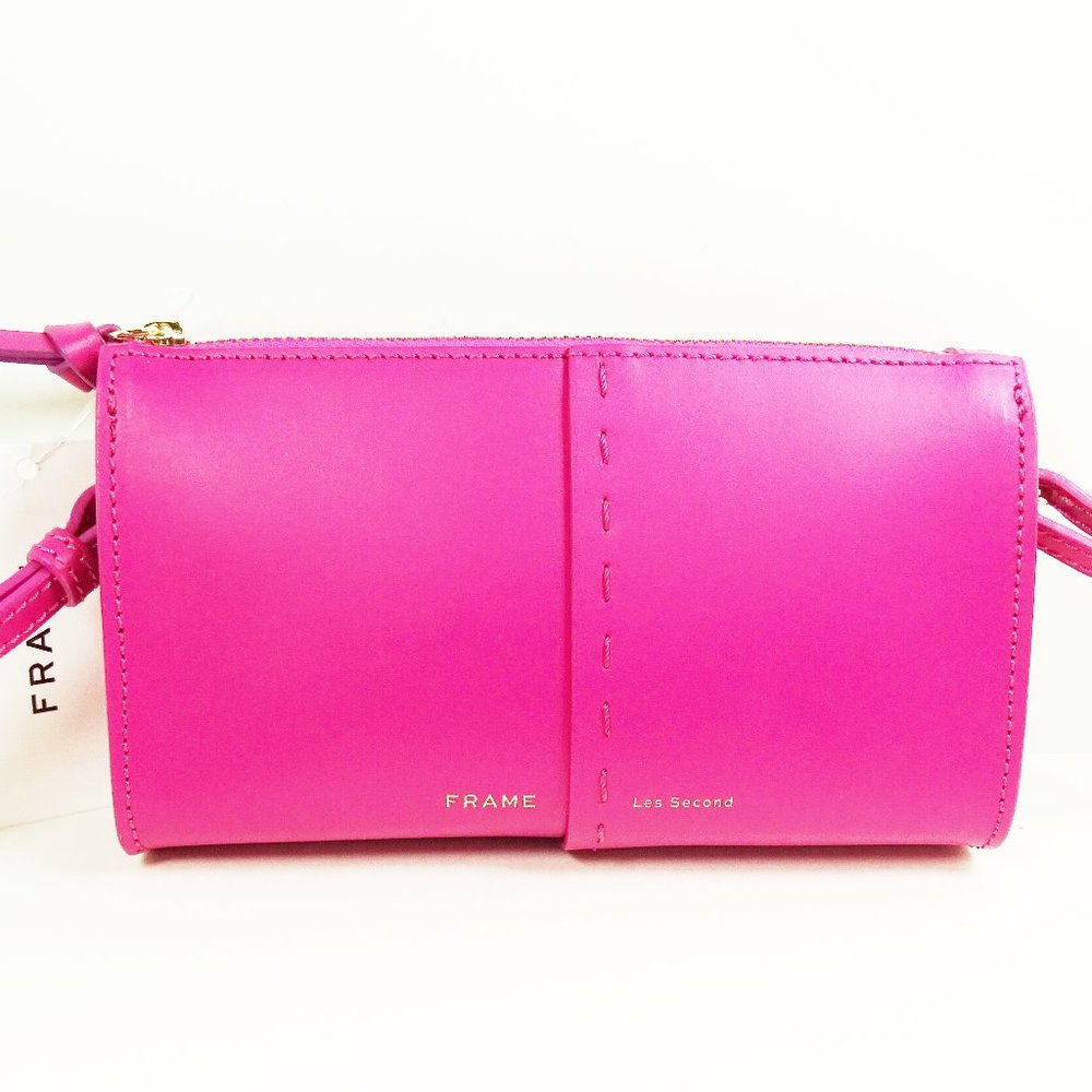 FRAME Les Second Fuchsia ColorLeather Crossbody Wallet